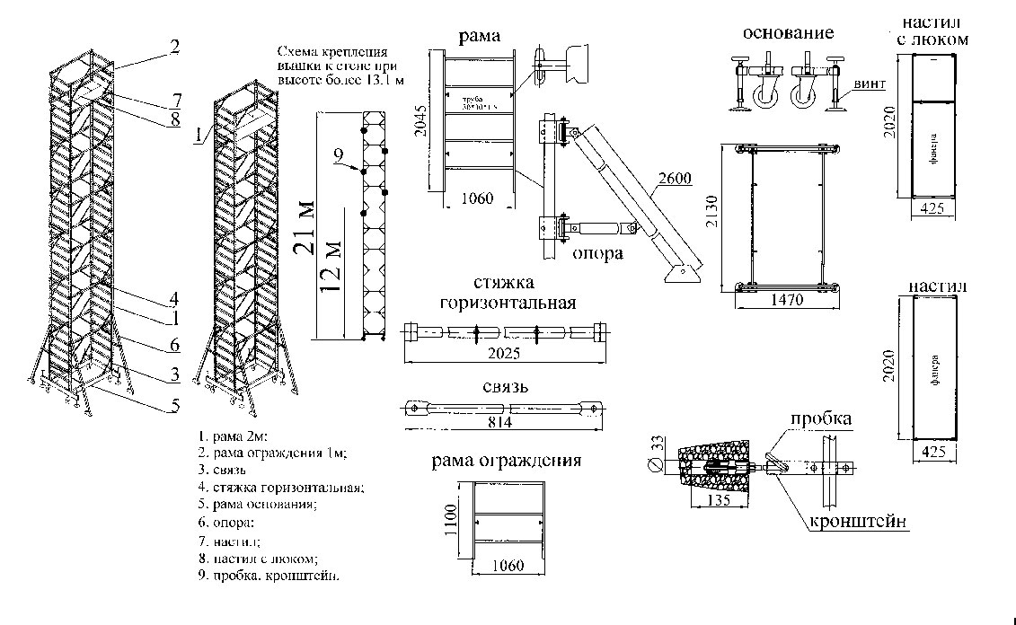 Вышка тура чертежи