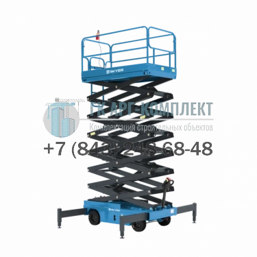 Подъемник ножничный самоходный ведомый (с электроприводной ручкой) SKYER SPF1105 500кг 11м
