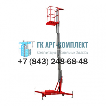 Телескопический подъемник одномачтовый SKYER GTWY8-100 AC/DC 125кг 10м.  �2