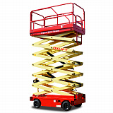 Подъемник ножничный самоходный ведомый (с электроприводной ручкой) QZ-050-110 500кг 13м