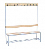 Скамья односторонняя с полкой для обуви