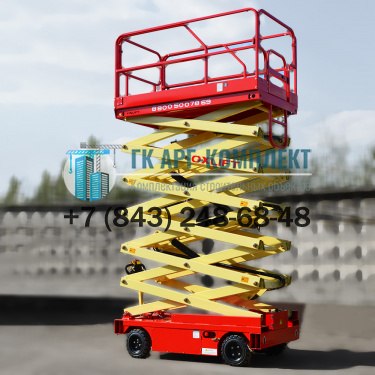 Подъемник ножничный самоходный ведомый (с электроприводной ручкой) QZ-050-110 500кг 13м.  �4