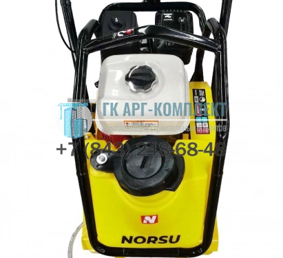 Виброплита бензиновая прямоходная NORSU RF-110TH (колесный комплект, бак для воды) 102кг.  �7