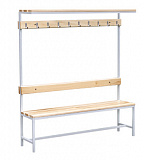 Скамья односторонняя с полкой для головных уборов